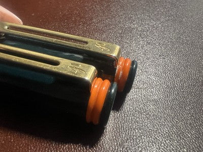 🔴 WATERMAN penna stilografica sfera verde arancione F cofanetto vintage 2 PENNE