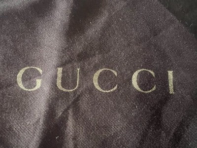 🔴 GUCCI sacca borsa antipolvere cotone L 25,5 H 24 cm chiudibile con lacci
