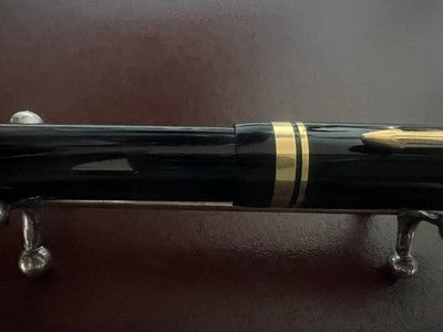 Parker Duofold International Fountain Pen Black Gold 18K 750 M Case