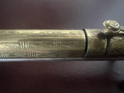 Stylo-Plume Stylo à Plume Plaqué Or Eyedropper Art Nouveau Écrit Antique 1915