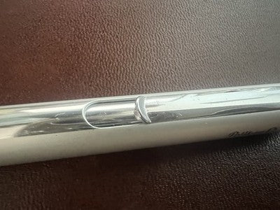 🔴 PELIKAN penna sfera V10 a scatto scrive finitura argento vintage astuccio NOS