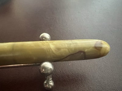 🔴 ARCADIA stilografica celluloide marmorizzata pennino oro 14k Rover vintage