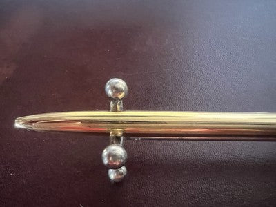 🔴 MONTEGRAPPA penna sfera placcata oro pulsante a scatto scrive 2