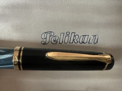 🔴 PELIKAN penna sfera K200 Marbled Blue venature iridescenti vintage 1980
