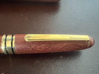 🔴 Penna sfera stilografica LEGNO pennino Iridium 6 scrivono astuccio vintage