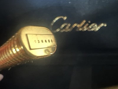 CARTIER Fountain Pen Vendome Trinity Godron M Gold Plated Cartridges