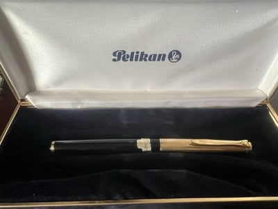 Pelikan P1 Stift Füllfederhalter Schwarz A Kolben Feder F Vintage 1959