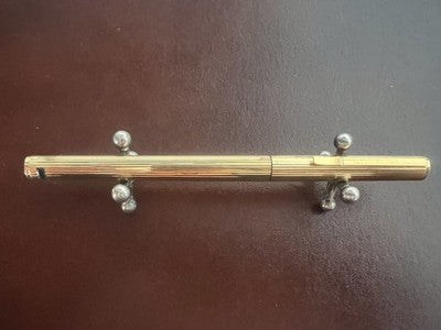 Red Aurora Fountain Pen Hastil Vermeil Silver 925 Gold Plated Vintage