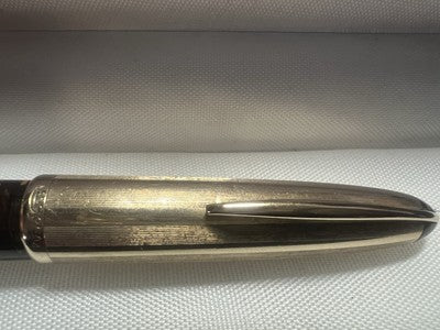 Anchor Füllfederhalter aus Zelluloid mit Druckknopf, Original Gold Vintage 