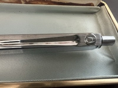 🔴 BALLOGRAF penna sfera EPOCA cromata pulsante a scatto inserto nero 3