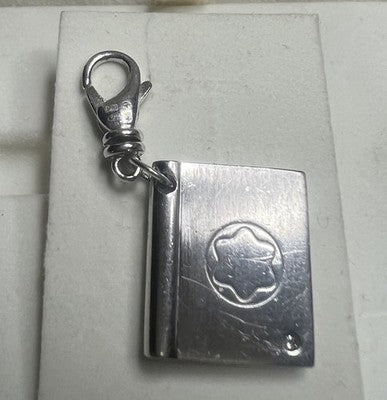 🔴 MONTBLANC 925 Silver pendant small diamond book ingot lobster clasp 