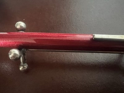 Inoxcrom Pen Sphere Lacquer Red Chrome Snap Marking Pencil Case Vintage