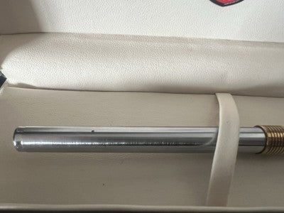 🔴 AURORA penna stilografica Marco Polo cromata con cartuccia astuccio