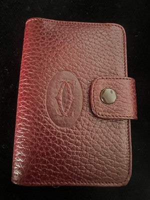 🔴 CARTIER porta agenda piccolo Must pelle bordeaux vintage confezione originale