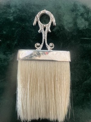 🔴 Spazzola da tavolo ARGENTO 800 massiccio con setole naturali vintage