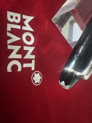 🔴 MONTBLANC penna sfera Meisterstück platinum PIX scrive con astuccio perfetta