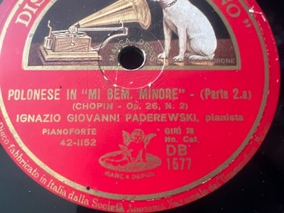 Cds La Voce Del Padrone 78 Giri Gommalacca Chopin Polonese ♫ 2 St