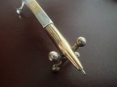 GUCCI Kugelschreiber mit quadratischer Spitze, Vintage, 925er Silber, vergoldet. 