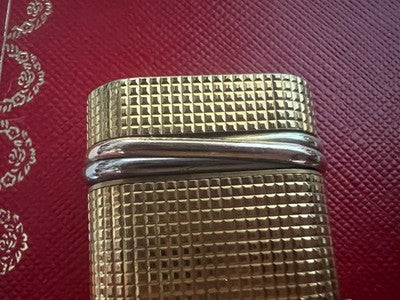 CARTIER Trinity Guilloché Lighter Plated Works With Case Instructions 