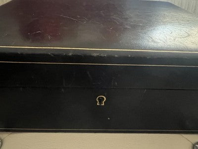 🔴 Scatola penne espositore portapenne pelle velluto 2 livelli serratura vintage