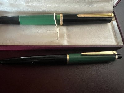 🔴 PELIKAN penna stilografica MK10 a pistone pennino F e sfera K150 set vintage