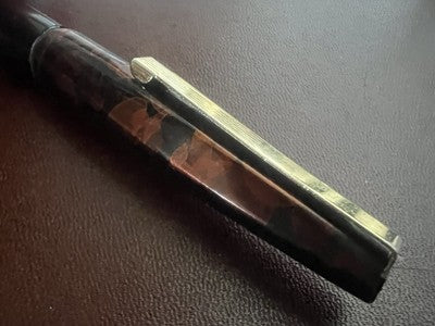 🔴 Penna stilografica marmorizzata a cartucce M pennino F scrive vintage '70