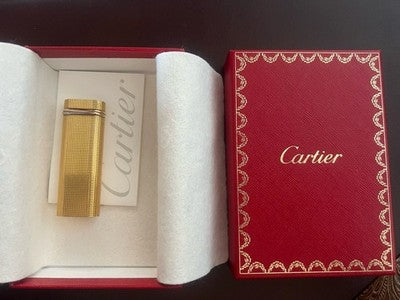 CARTIER Briquet Trinity Guilloché Plaqué Fonctionne Avec Étui Instructions