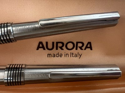 🔴 AURORA penna stilografica Marco Polo pennino F con converter e sfera set