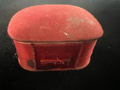 🔴 Scatola orecchini astuccio custodia gioiello originale seta rossa antica 1920
