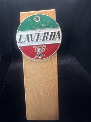 🔴 LAVERDA 750 stemma moto copri serbatoio metallo badge originale VINTAGE 1970