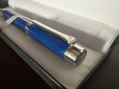 🔴 LABAN Britannia Füllfederhalter, blauer Lack, M-Feder, neu, NOS (ungetragen)