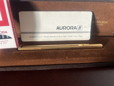 Aurora Fountain Pen Hastil Vermeil Silver 925 Plated Gold Marking Vintage