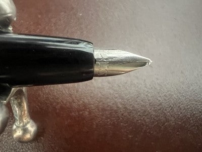 Lus Füllfederhalter Nr. 59, schwarz mit Kappe, verchromt, Vintage 1950, Nr. 2 