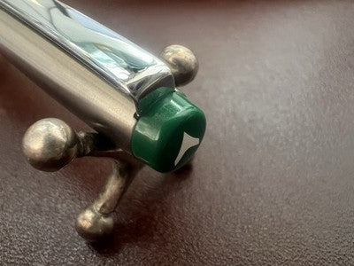GEHA Fountain Pens 704 Green Opaque + Style 714 Chrome Write Case
