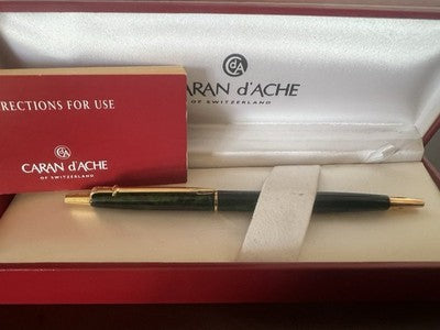 Caran D'Ache Stylo-Plume à Bille Madison Vert Laque Marbre Or Garantie