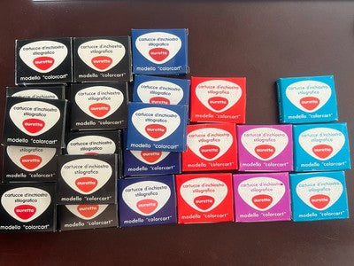 🔴 AURETTA AURORA cartucce penna stilografica VIOLA ROSSE AZZURRE BLU NERE 23