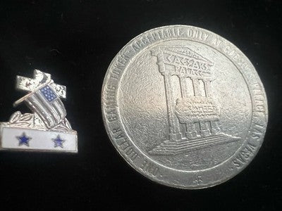 🔴 Spilla patriottica USA ARGENT sterling + gettone casinò Las Vegas 1993 Lot 5
