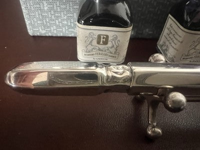 Rotes Ferrari-Füllfederhalter-Schreibset aus silbernem 925er Sterlingsilber mit Tinten 