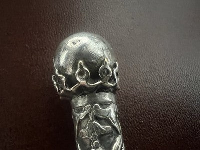 BIC Ballpoint Pen SILVER 800 Engraved Bas Relief Rare Vintage Jewelry