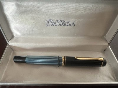 PELIKAN Bolígrafo K200 Azul Mármoleado Con Vetas Iridiscentes Vintage 1980