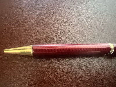 🔴 CARTIER penna sfera Trinity Vendome bordeaux placcata oro scrive con astuccio