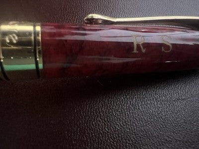 🔴 MONTEFIORE penna a sfera e roller lacca rossa marmorizzata scrivono vintage