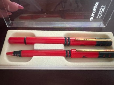 Auretta Stylo à Plume + Sphère Set Rouge Publicitaire Avec Boîte NOS 