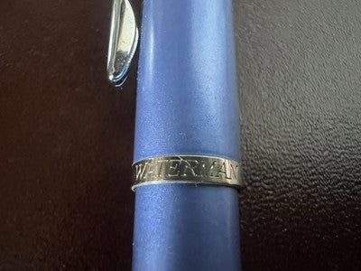 Stylo À Bille Waterman Laque Violet Satiné Finitions Chromées Écrit Vintage