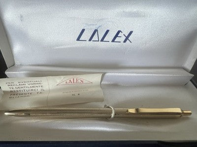 🔴 LALEX penna sfera placcata oro guilloché scatto vintage con astuccio B