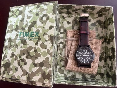 🔴 TIMEX orologio uomo quarzo militare camouflage Camper da campo