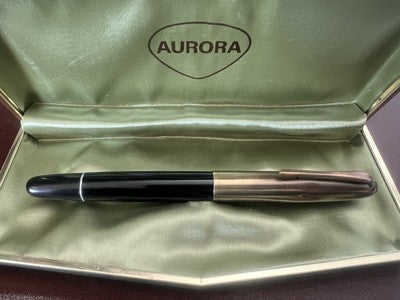 🔴 AURORA Füllfederhalter 88 Kolbenfeder GOLD schreibt Vintage 1548551 