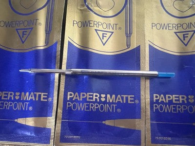 🔴 PAPERMATE refill penna BLU F fine 3 PEZZI ricambio ricarica inchiostro Aurora
