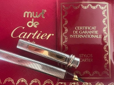 🔴 CARTIER stilografica Vendome Trinity ARGENTO MASSICCIO 925 cartucce vintage 2