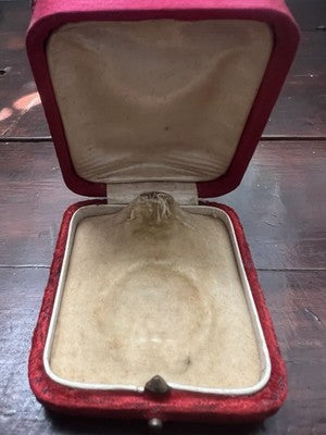 🔴 Scatola box orologio tasca astuccio cofanetto tessuto rosso vintage 1920